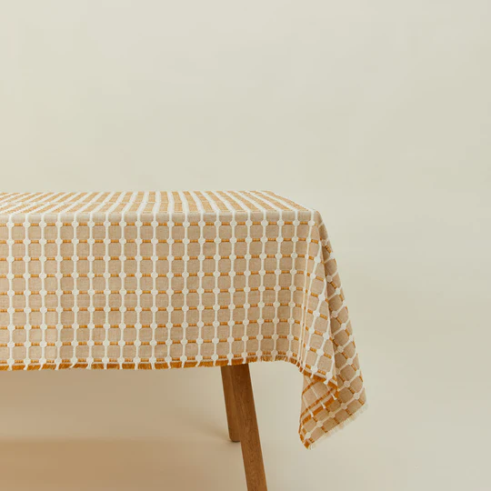 Hopsack Fringed Tablecloth