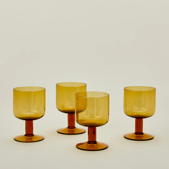 Simple Seeded Glassware, Set of 4